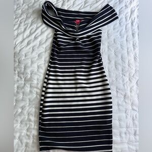 Guess Black and White Strapless Dress